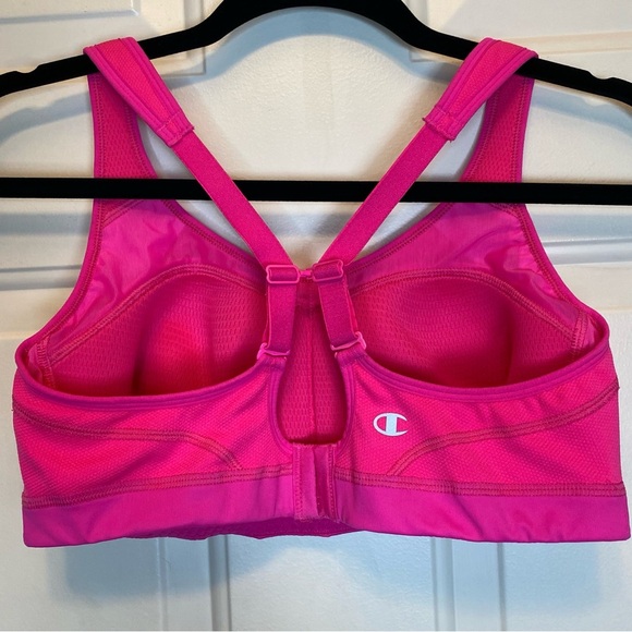 Champion Hot Pink Sports Bra Full Coverage Intimates Sz 36-39 C/D Back Closure - Picture 3 of 11